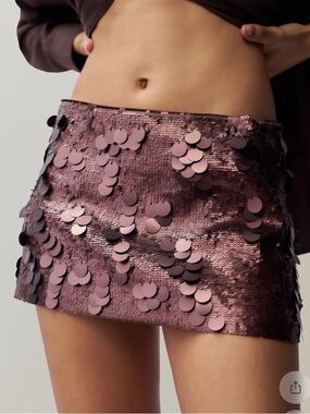 Guizio Low Rise Paillette Skirt